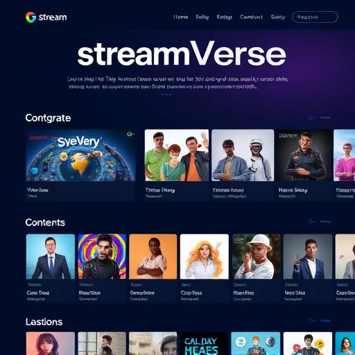 A graphic illustrating the StreamVerse service overview, showing different content types and features available.