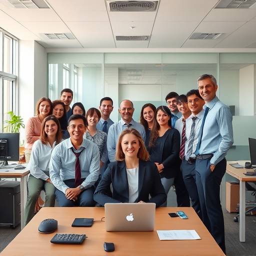 The Office (US) TV show poster: The entire cast of The Office posing together in their office environment.